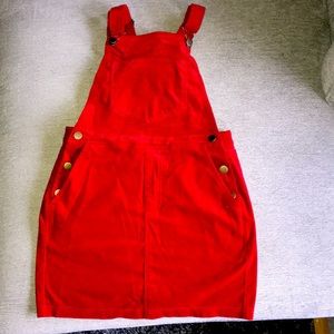 Forever 21 Red Overall Skirt